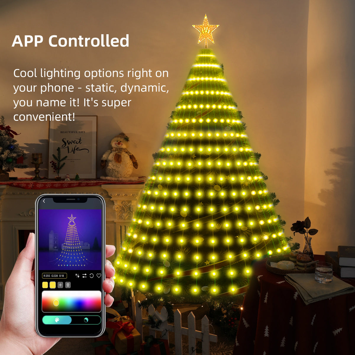 PineDazzle™ Smart Christmas Tree Lights — Change Your Tree From Your Phone